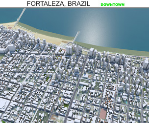 Fortaleza Brazil Downtown 3d model 10km