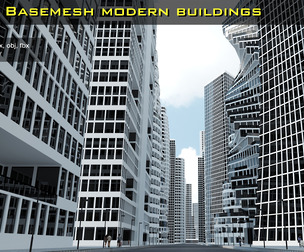 40 Basemesh modern buildings