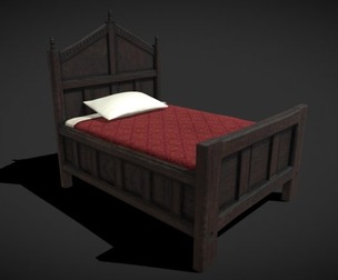 Rustic Medieval Twin Pannel Bed