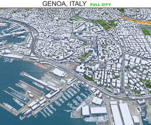 Genoa City Italy 3d model 50km