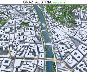 Graz city Austria 3d model  40Km