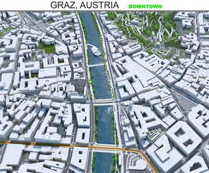 Graz Downtown city Austria 3d model  6Km