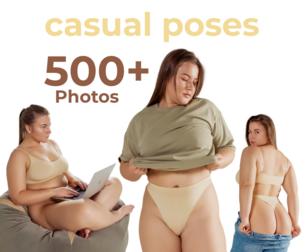 500+ Casual Poses (Plus-Size model)