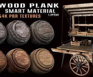 34 Wood plank smart material+4k PBR textures-Vol11