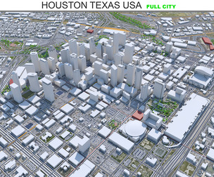 Houston City Texas 3D Model 100km