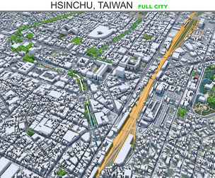 Hsinchu city Taiwan 3d model 50km