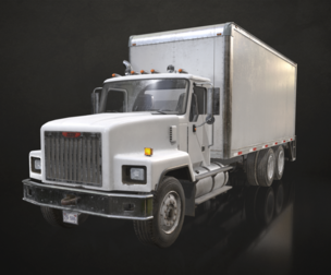 Classic Cargo Truck - Low Poly