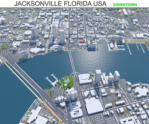 Jacksonville Florida Downtown city USA 7km