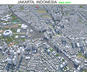 Jakarta city Indonesia 3d model 50km