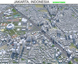 Jakarta city Indonesia 3d model 8km