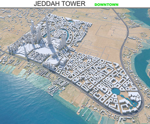 Jeddah Tower 3d model 10km