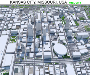 Kansas City Missouri USA 3d model 80km