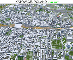 Katowice city Poland 3d model  70km