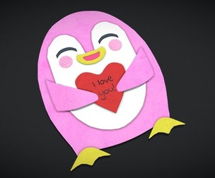 Penguin Heart Card