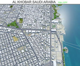Al Khobar City Saudi Arabia 3d model 50km
