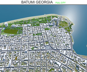 Batumi city Georgia 3d model 30km
