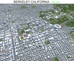 Berkeley city California 3d model 30km