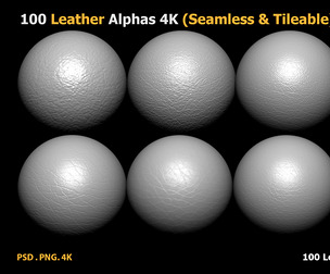 100 Leather Alphas 4K (Seamless & Tileable)