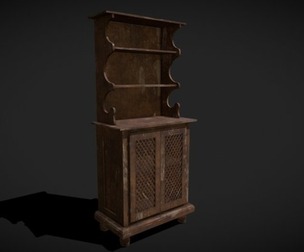 Rustic Wooden Medieval Standard Bookcase