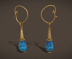 Blue Calcite Hanging Earrings