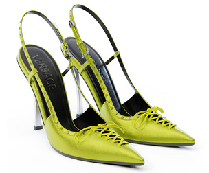 Versace Laced Pin Point Slingback Pumps