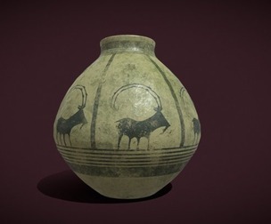 Storage Jar with Mountain Goats
