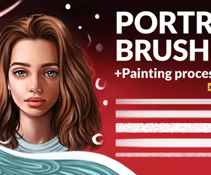 Portrait brush set + Painting process video