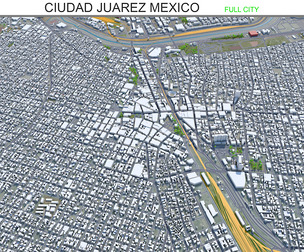 Ciudad city Juarez Mexico 3d model 30km