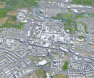 Colchester city United Kingdom 3d model 30km