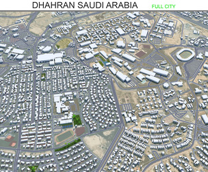 Dhahran City Saudi Arabia 3d model 50km