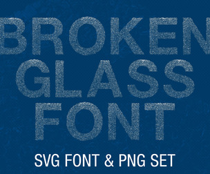 Broken Glass Font & PNG Lettering Set