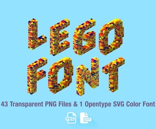 MS Lego Opentype SVG Bitmap-Color Font&PNG Files