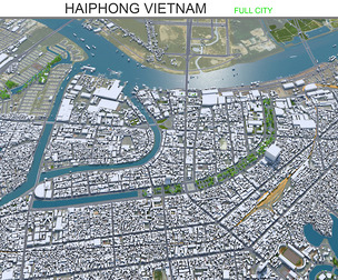 Haiphong city Vietnam 3d model 30km