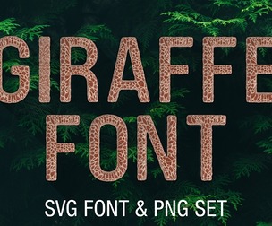 Giraffe Font & 3D PNG Lettering Set