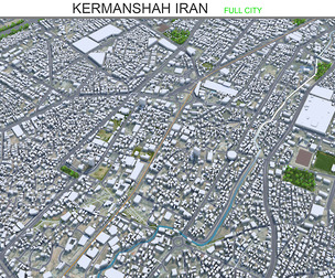 Kermanshah City Iran 3d model 50km