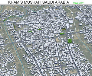 Khamis city Mushait Saudi Arabia 3d model 50km