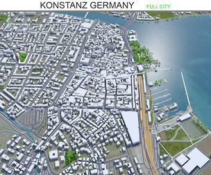 Konstanz City Germany 3d model 20km
