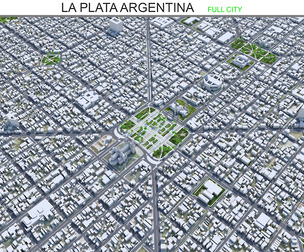 La Plata City Argentina 3d model 50km