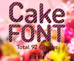 Cake Font and 3D PNG Lettering Set