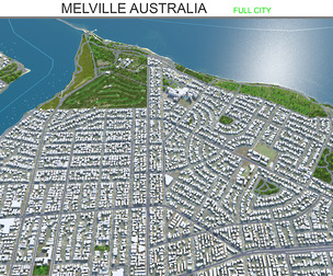 Melville City Australia 3d model 15km