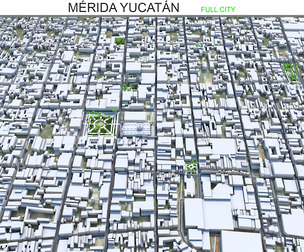 Merida city Yucatan 3d model 30km