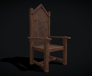 Medieval Carved Wood Chair
