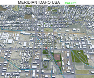 Meridian City Idaho USA 3d model 30km