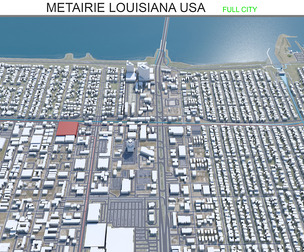 Metairie city Louisiana USA 3d model 30km