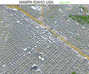 Nampa City Idaho USA 3d model 30km