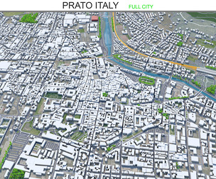 Prato City Italy 3d model 30km