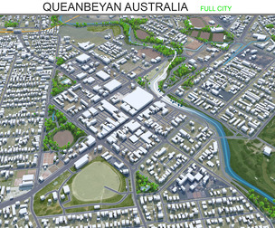 Queanbeyan city Australia 3d model 30km