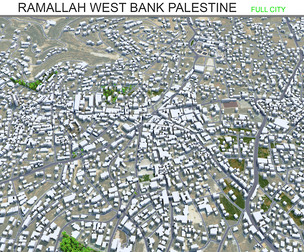 Ramallah City West Bank Palestine 3d model 30km