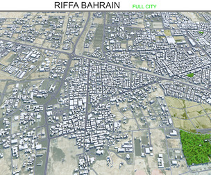 Riffa city Bahrain 3d model 15km