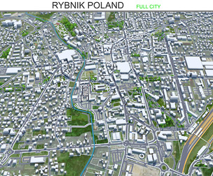 Rybnik city Poland 3d model 30km